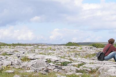 Expansive view of Burren Banner with student at the edge